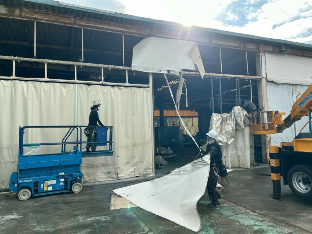 ジャバラカーテン交換工事